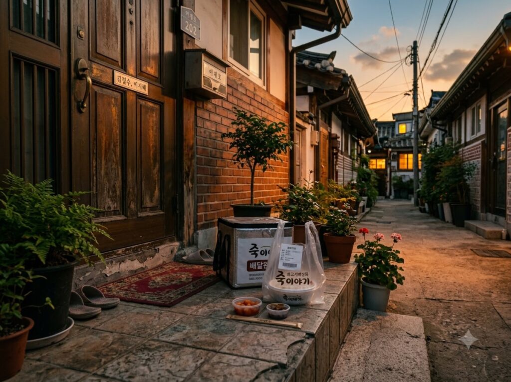 몸살 핑계 데이트 취소 상황에서 손도 안 댄 죽 배달 그릇